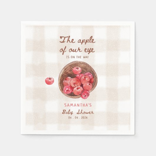 Augapfel Baby Shower Serviette (Vorderseite)