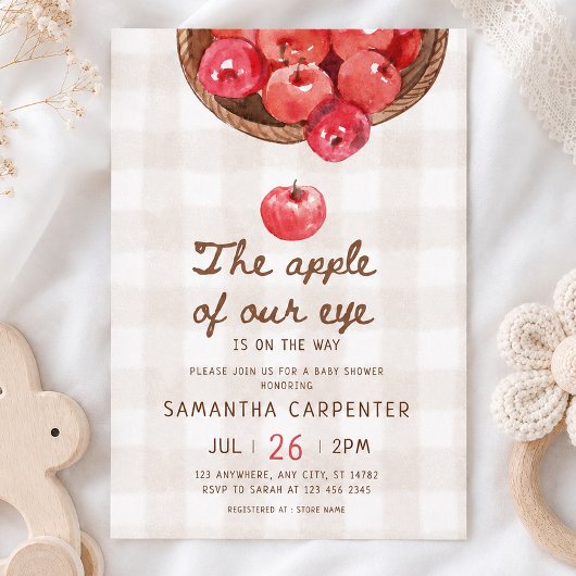 Augapfel Gingham Baby Shower Einladung