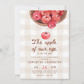 Augapfel Gingham Baby Shower Einladung (Vorderseite)