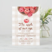 Augapfel Gingham Baby Shower Einladung (Stehend Vorderseite)