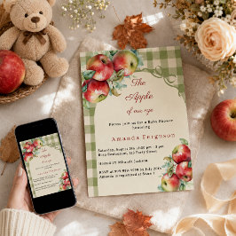 Augapfel grün kariert Mädchen Baby Shower Einladung