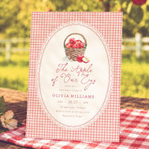 Augapfel Rot Gingham Baby Shower