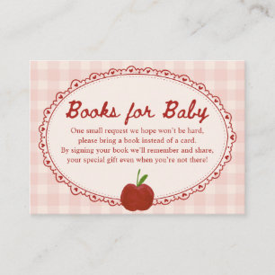 Augapfel Rote Babyshower-Bücher für Baby Begleitkarte
