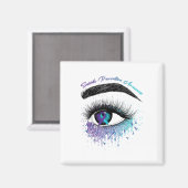 Auge & Amp; Aquamarines Lila Band-Suizidprävention Magnet (Vorderseite/Rückseite)