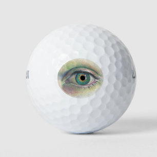 "Auge auf dem Ball" Realistische menschliche Augen Golfball