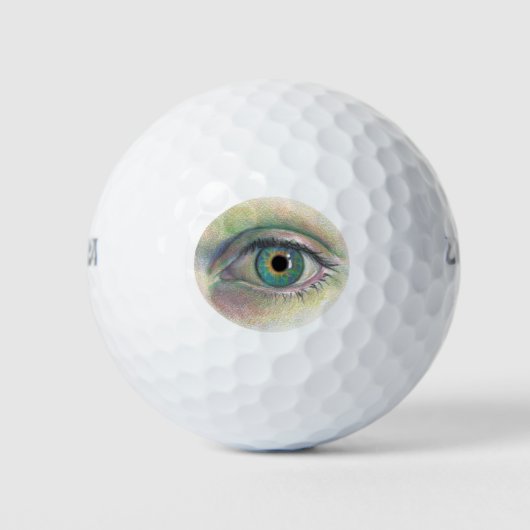 "Auge auf dem Ball" Realistische menschliche Augen Golfball (Vorderseite)