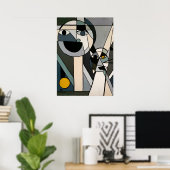 Auge auf dem Gelben Ball Poster (Heimbüro)