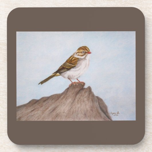 Auge auf dem Sparrow-Untersetzer Getränkeuntersetzer (Vorderseite)