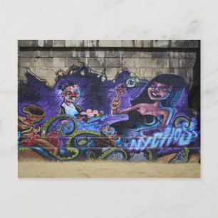 Auge auf Gabel Postkarte