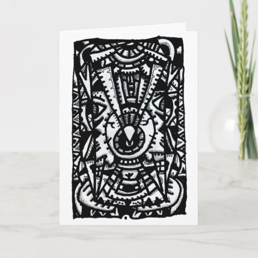 Auge-Auge. Zeichnend Tinte Karte (Vorderseite)