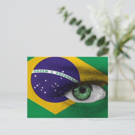 Auge Brasiliens Postkarte (Stehend Vorderseite)