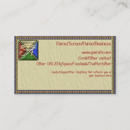 Auge der Horus Einleitungs-Karten Visitenkarte (Vorderseite)