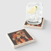 Auge der Tiger Roars Stone Untersetzer (Seitenansicht)