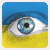 Auge der Ukraine Quadratischer Aufkleber (Vorderseite)