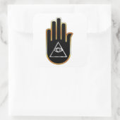 Auge der Vorsehung in handreligiösem Symbol Quadratischer Aufkleber (Tasche)