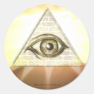 Auge der Vorsehung Sunburst Runder Aufkleber