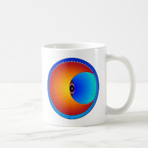 Auge der weißen Tasse des sonnigen Kaffees