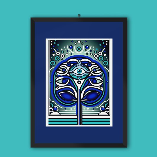 Auge des ätherischen Baumes: Mystisches Blau Poster