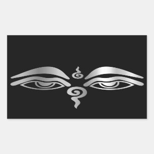 Auge des Buddha-Buddhismus-Symbols Rechteckiger Aufkleber