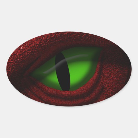 Auge des Drachen Ovaler Aufkleber (Vorderseite)