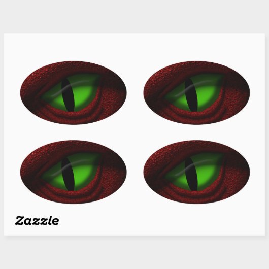 Auge des Drachen Ovaler Aufkleber (Blatt)