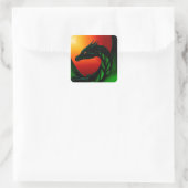 Auge des Drachen Quadratischer Aufkleber (Tasche)