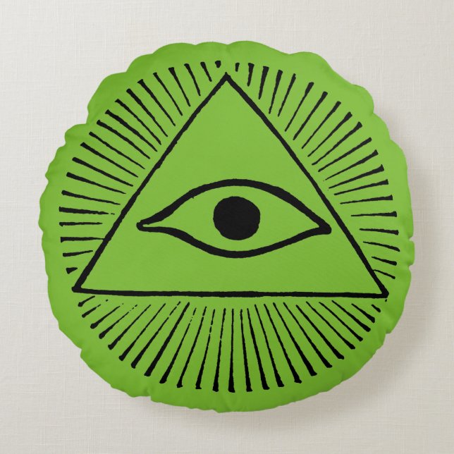 Auge des Gottes Rundes Kissen (Vorderseite)