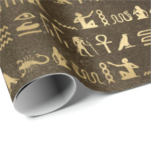 Auge des Horus Gold Ägyptische Hieroglyphische Pha Geschenkpapier