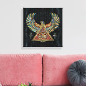 Auge des Horus - Wadjet Gemstone und Gold Leinwanddruck (Insitu (Wohnzimmer))