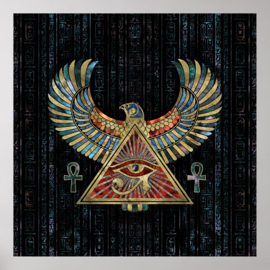 Auge des Horus - Wadjet Gemstone und Gold Poster (Vorne)