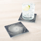 Auge des Hurrikans Glasuntersetzer (Schrägansicht)