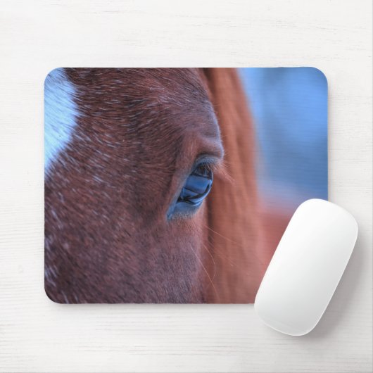 Auge des Kastanienroses PferdeEquine Foto Mousepad (Mit Mouse)