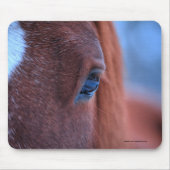 Auge des Kastanienroses PferdeEquine Foto Mousepad (Vorne)