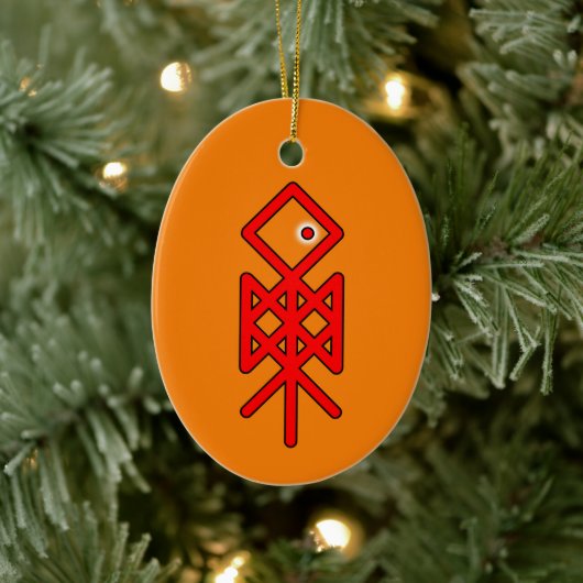 Auge des Odin Viking Bindrune Weihnachtens Keramik Ornament (Baum)