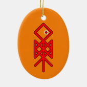 Auge des Odin Viking Bindrune Weihnachtens Keramik Ornament (Hinten)