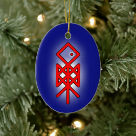 Auge des Odin Viking Bindrune Weihnachtens Keramik Ornament