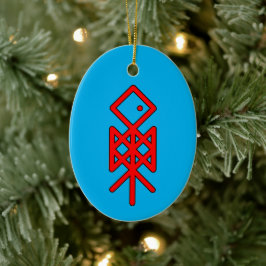 Auge des Odin Viking Bindrune Weihnachtens Keramik Ornament