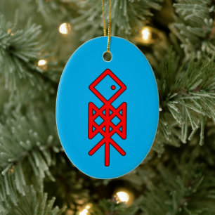 Auge des Odin Viking Bindrune Weihnachtens Keramik Ornament