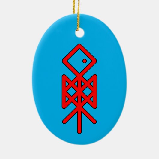 Auge des Odin Viking Bindrune Weihnachtens Keramik Ornament (Hinten)