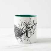 Auge des Pfaus Zweifarbige Tasse (Mittel)