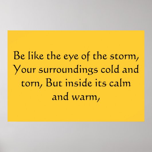 Auge des Sturms Poster (Vorne)