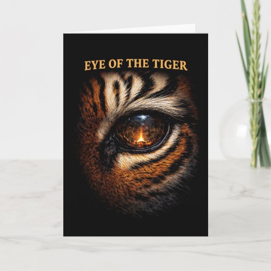 Auge des Tigers Feiertagskarte (Vorderseite)