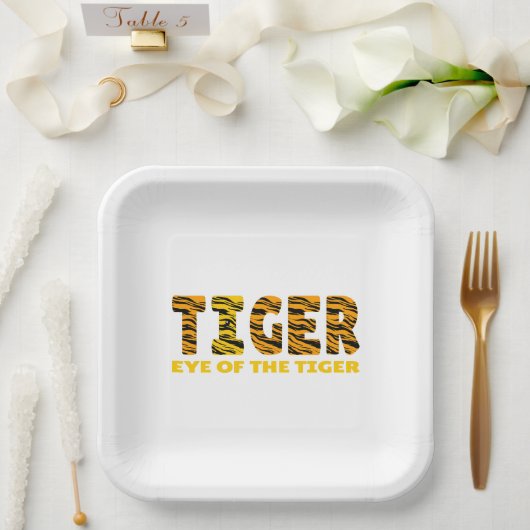 Auge des Tigers Pappteller (Hochzeit)