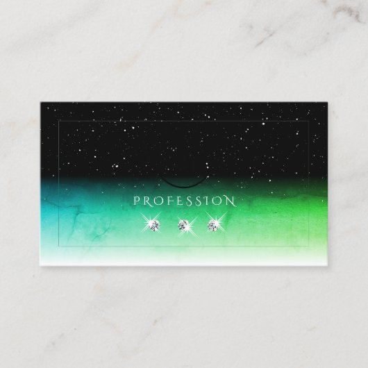 Auge Fangen Schwarz-weiß und Aquamarin mit Logo-Ju Visitenkarte (Vorderseite)