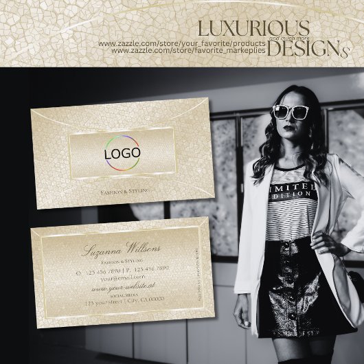 Auge Fangen Seidencreme Schlange Muster mit Logo Visitenkarte