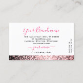 Auge Fangen weißrosa funkelnder Glitzer Schimmery Visitenkarte (Rückseite)