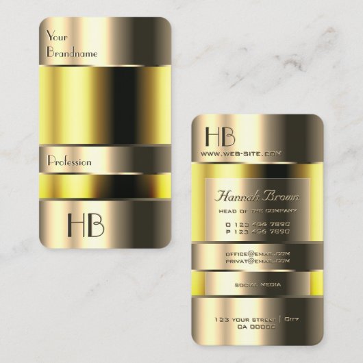 Auge fängt 3D Gold Gelb Bin mit schicken Initialen Visitenkarte (Vorne/Hinten)