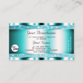 Auge fängt Aquamarine Glitzer-Sparkle-Stars und -L Visitenkarte (Rückseite)