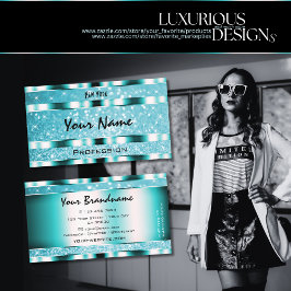 Auge fängt Aquamarinen Glitzer Luminous Sparkle St Visitenkarte