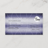 Auge fängt glänzendes Blau mit Diamanten und Logo Visitenkarte (Rückseite)